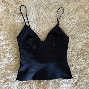 L’AGENCE black zippered cami